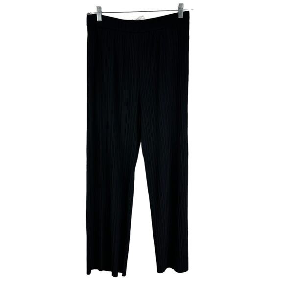 Max Mara Leisure NWOT Cacio Black Trousers Size XL High Rise Pleated Wide Leg - Picture 2 of 10